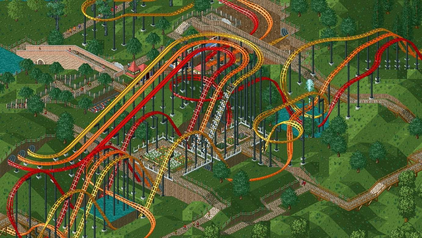 A Rollercoaster Tycoon amusement park screenshot